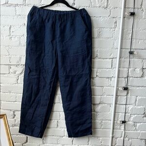 Quince Navy Linen Pants